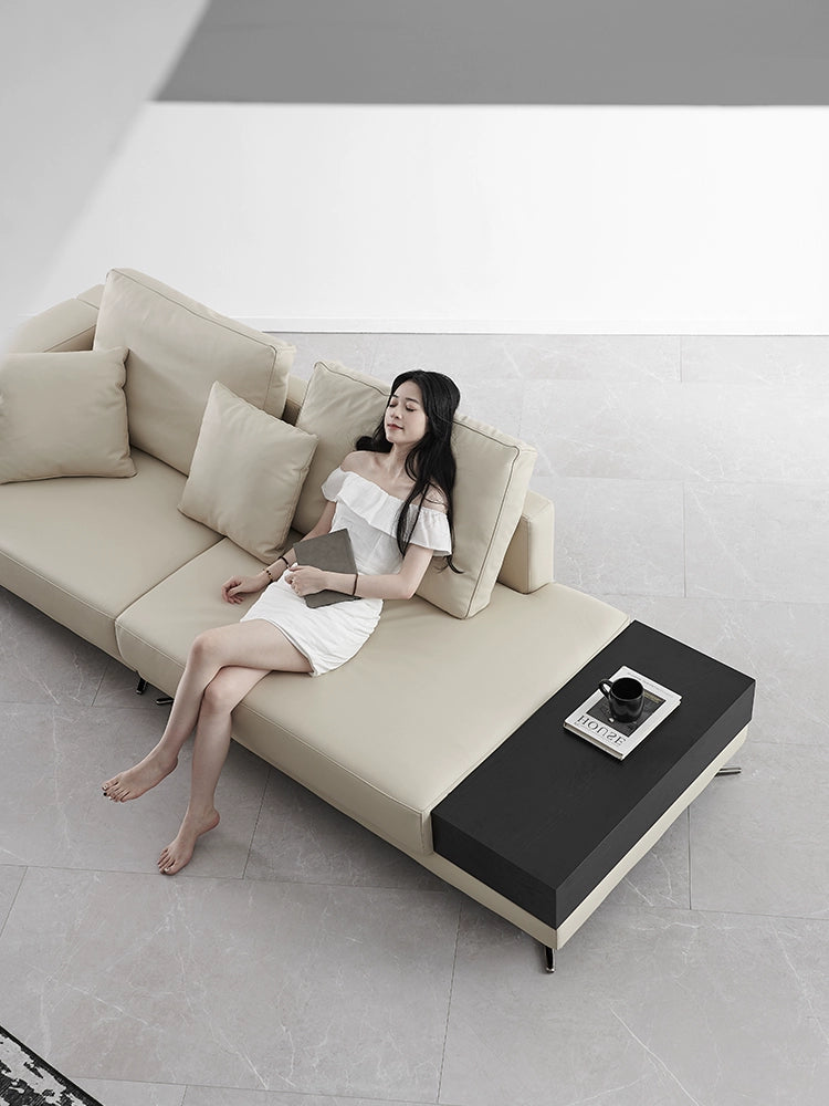 Home Italian Minimalist Mondrian Mondrian Leather Sofa Villa Small Apartment Designer Combination