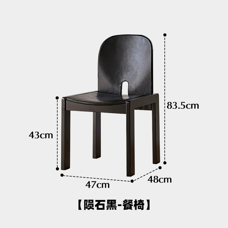 Esszimmerstuhl Haushalt Massivholz Ölwachs Leder Hocker Rückenlehne Licht Luxus Senior Designer Stuhl Mittelalter Wabi Sari 