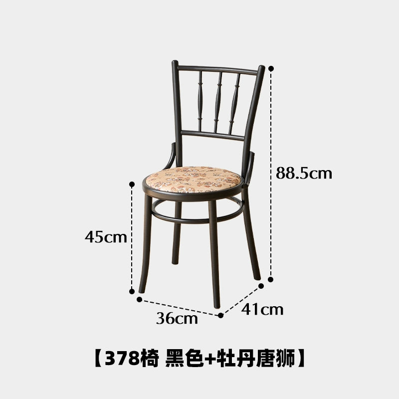 Mittelalterlicher Esszimmerstuhl aus Massivholz, bestickter Stuhl mit weicher Tasche, französischer Retro-Esszimmerstuhl für Cafés, Stuhl mit nordischer Rückenlehne 