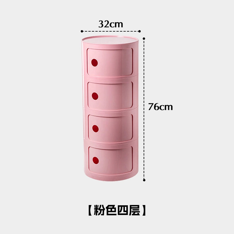 Nachttisch im nordischen Stil Kinderzimmer Kleiner runder Spind Haushaltswohnzimmer Umweltfreundlicher Kunststoffschrank Nachttisch 