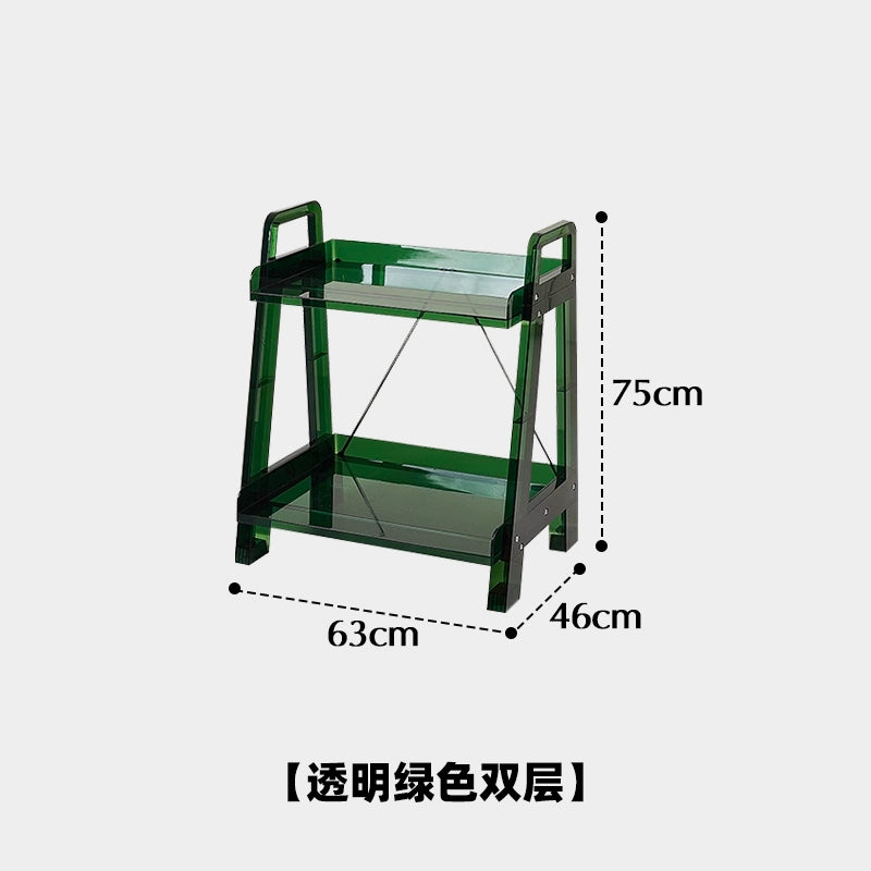 Mehrschichtiger Aufbewahrungsrand, Eckablage, herausnehmbarer Aufbewahrungskorb, nordischer Stil, Ins Popularins, transparenter Trolley 