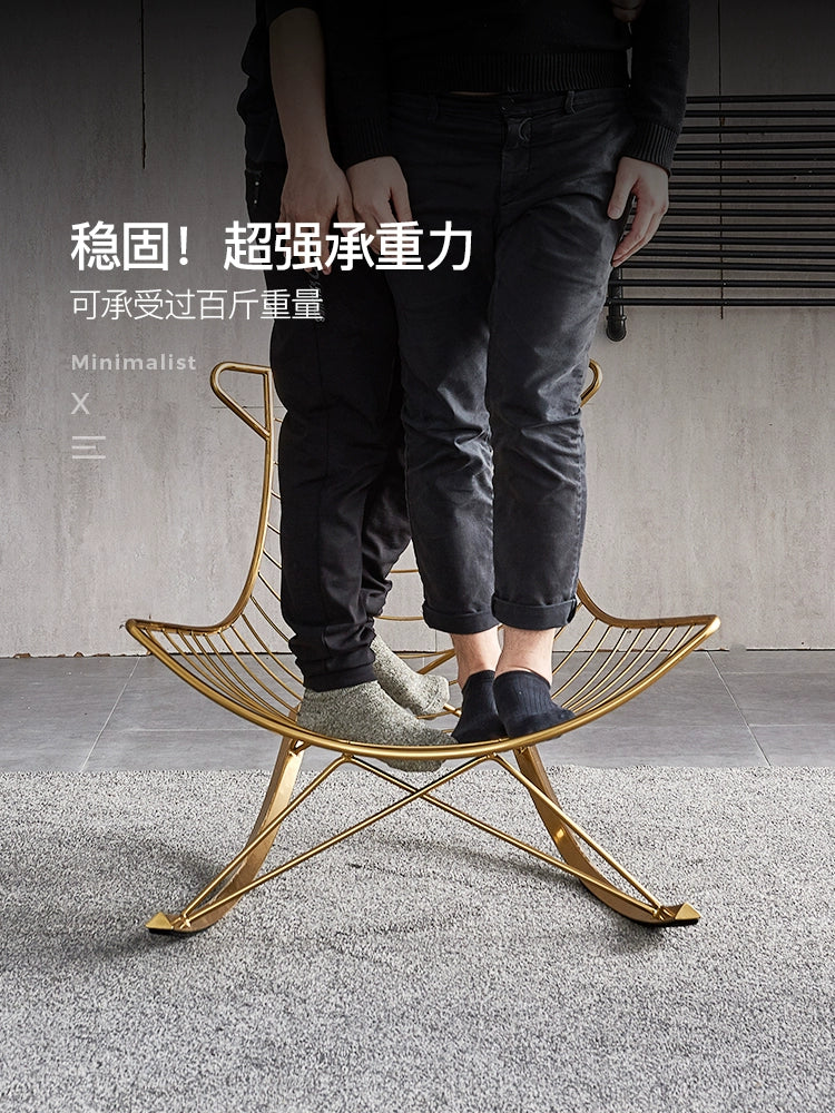 Nordic Balcony Lazy Adult Rocking Chair Small Apartment Recliner Household Rocking Chair Living Room Casual Single Sofa Chair