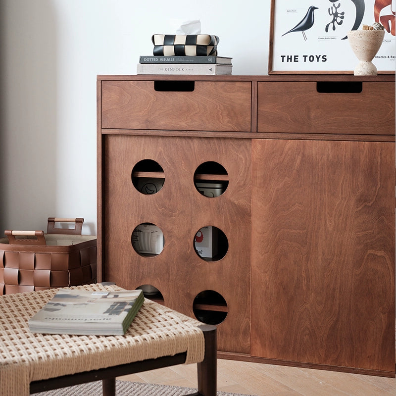 Mittelalterlicher Lagerschrank aus Massivholz in Ozeanbrett-Weinschrank, Eingangs-Schuhschrank, Mehrschichtbrett, Esszimmer-Seitenschrank 