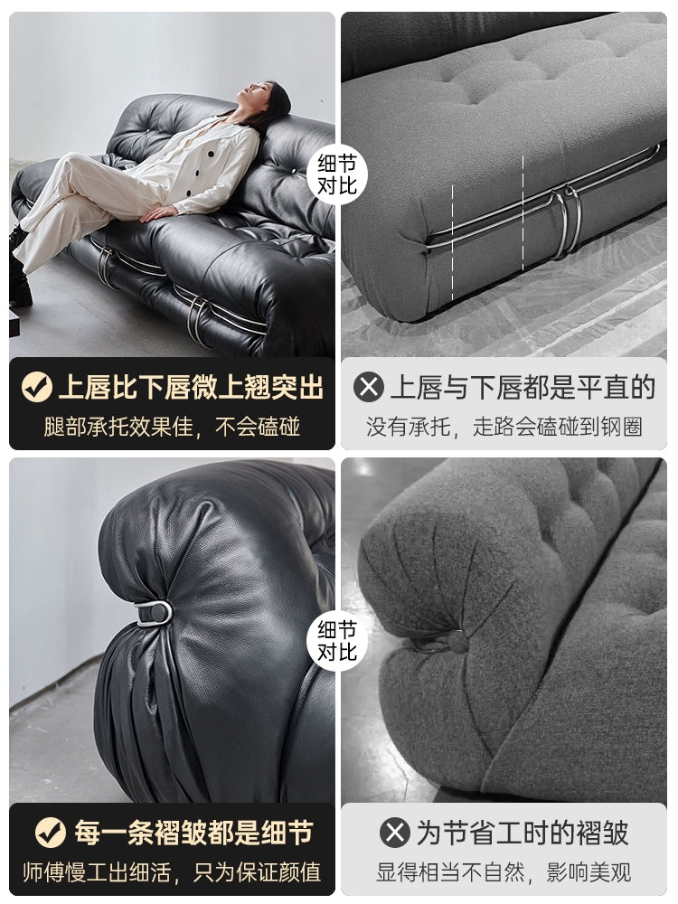 Soriana Hippo Steel Teeth Sofa Wabi Wind Ins Popular Designer Leather Single Chair Living Room Medieval Lazy Sofa