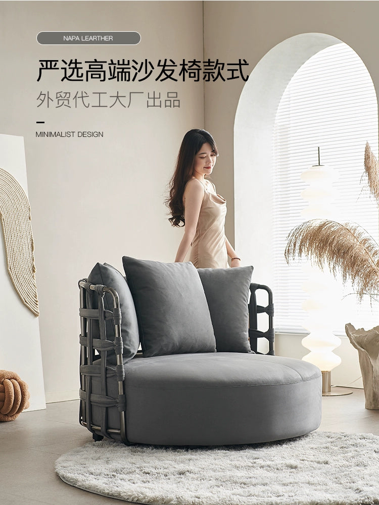 Italian Minimalist Bass Leisure Chair Designer Living Room Villa Single Sofa High-end Minimalist Lazy Sofa Recliner