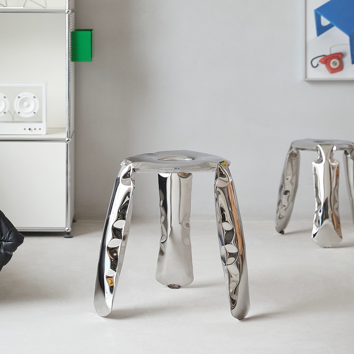 Hocker im Industriestil, kreative Modellierung, niedriger Hocker, Designer-Schuhwechselhocker, künstlerischer Sinn, Metall, Ins Popularstool 