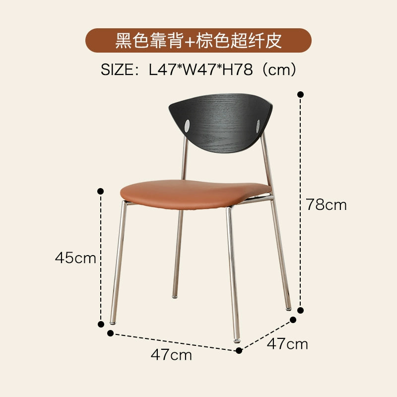 Vogelstuhl Nordischer mittelalterlicher Esszimmerstuhl einfacher Café-Stuhl aus Massivholz mit Rückenlehne kleiner Schreibtischstuhl für Wohnungen 
