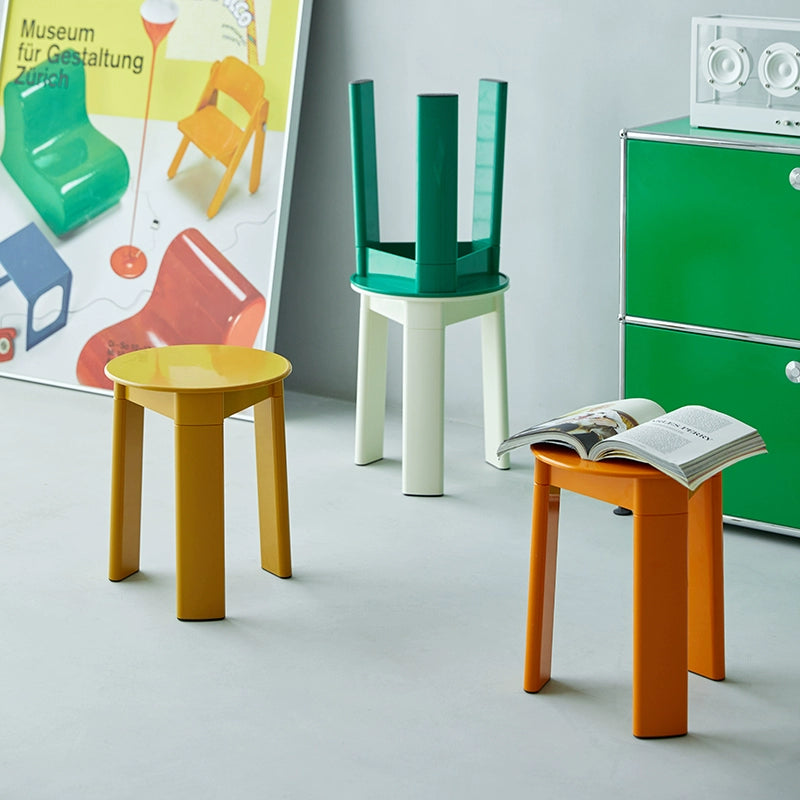 Mittelalterliche Replik Kunststoff Rundhocker Home Modern Simple Room Kleiner Stuhl Ins PopularMultifunktionaler niedriger Hocker 
