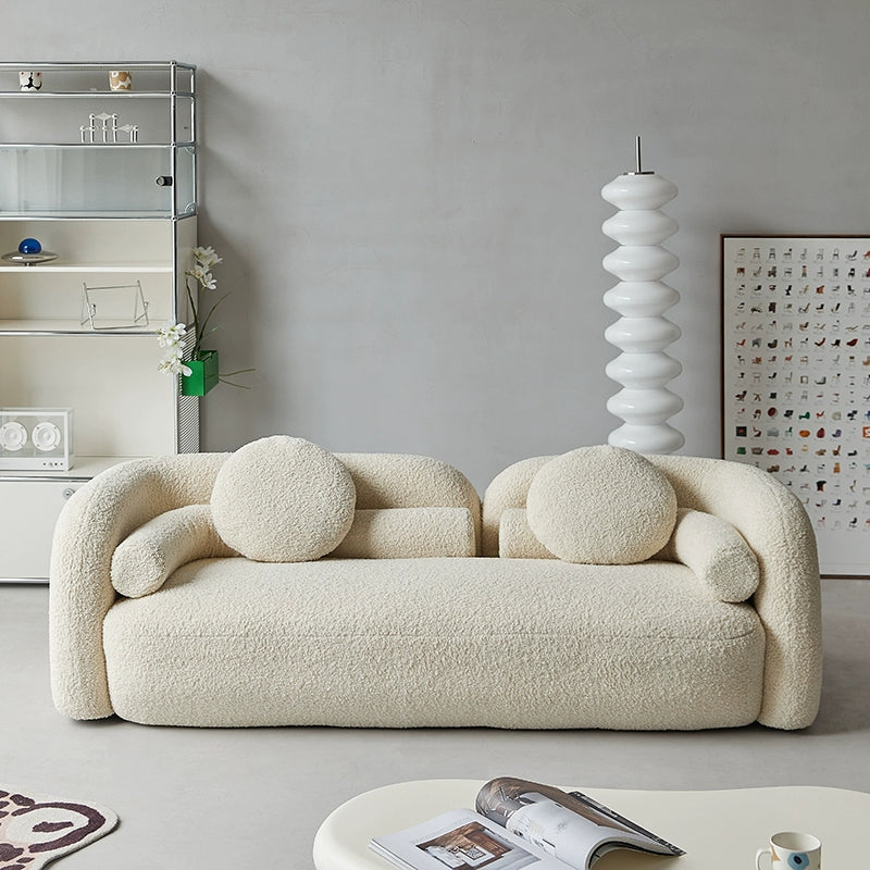 Lamm Fleece Sofa Wohnzimmer Creme Wind Stoff Sofa Kleine Einheit Einfache Ins PopularIns Wind Sofa 