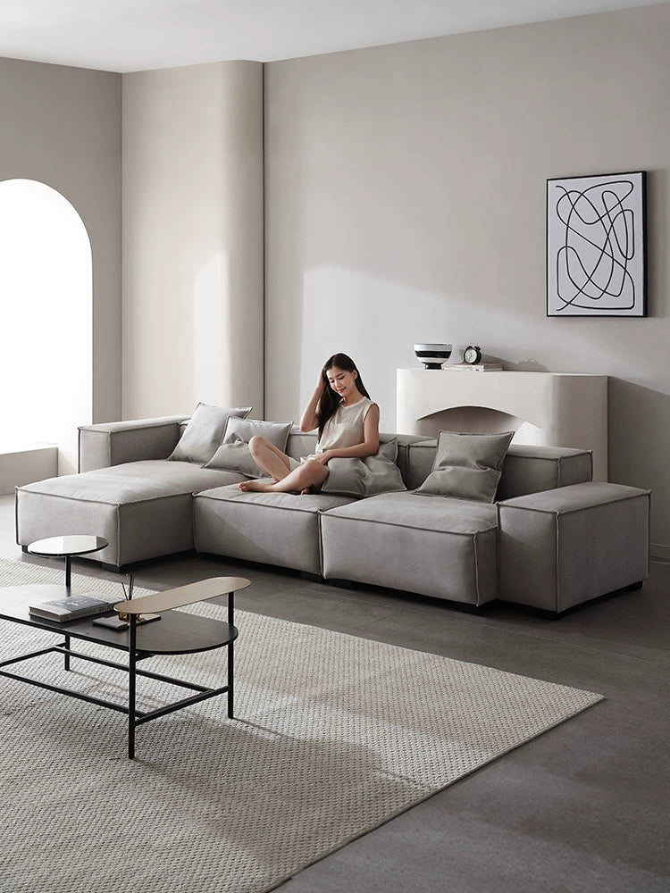 Modern Simple Fabric Tofu Block Sofa Module Italian Light Luxury Living Room Small Apartment Minimalist Straight Corner Combination