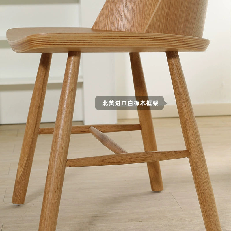 Esszimmerstuhl aus massivem Holz mit Rückenlehne, einfacher Haushaltsstuhl, leichter Luxus, High-End, mittelalterlicher Wabi-Sabi-Wind, Buch-Schreibtischstuhl, Kreativität 