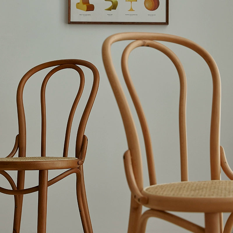 Sonnet Stuhl Nr. 18 Nordic Massivholz Rattan Esszimmerstuhl Home Retro Homestay Cafe Rückenlehne Stuhl 