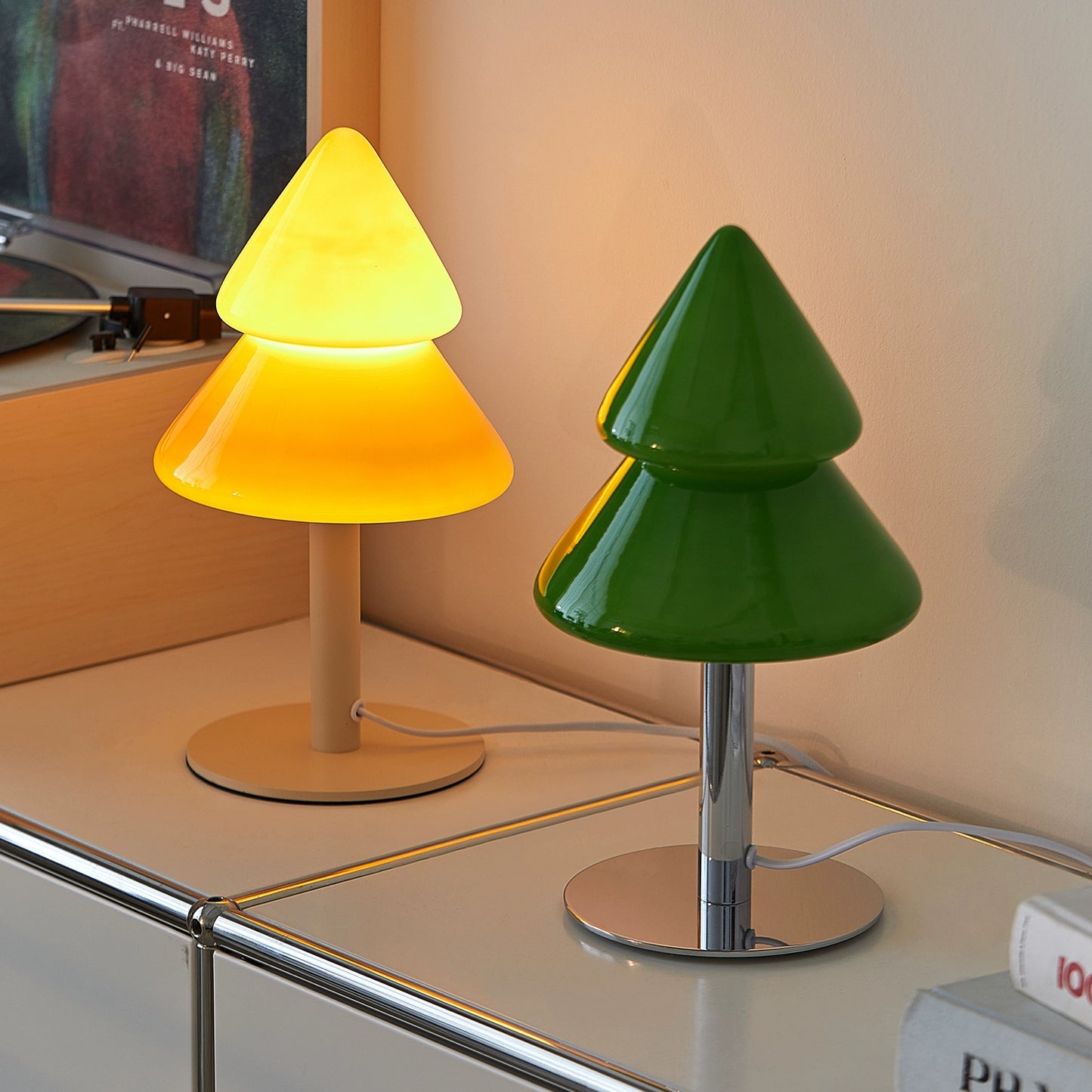 Weihnachtsbaum Tischlampe Dekorative Glas Nachttischlampe Schlafzimmer Mittelalterliches Umgebungslicht Ins PopularIns Wind Nordic 