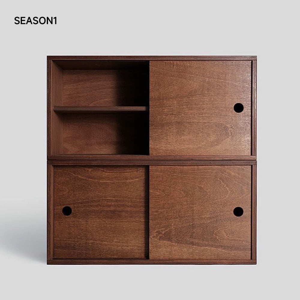 Esszimmer-Seitenschrank-Kombination Massivholzschrank Mittelalter-Lagerschrank Marine-Panel TV-Schrank Lagerboden Bücherregal