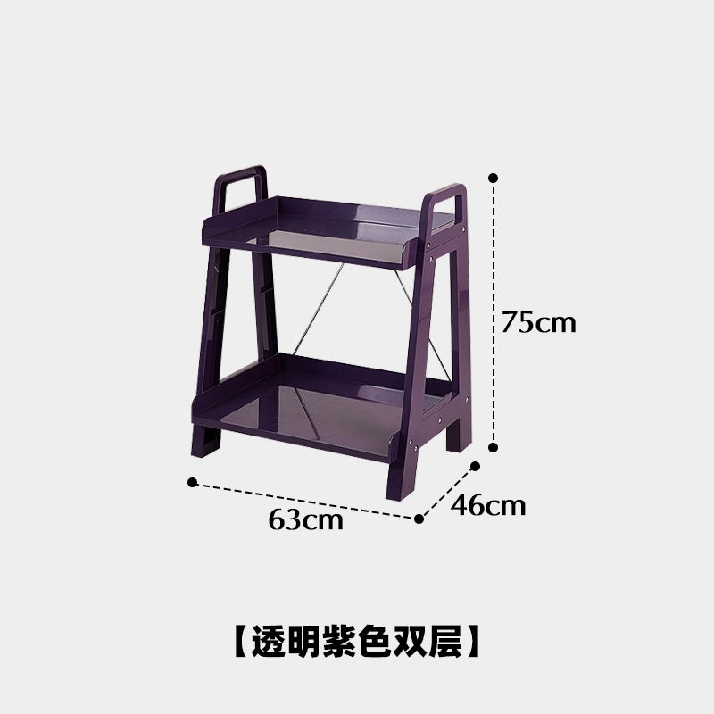 Mehrschichtiger Aufbewahrungsrand, Eckablage, herausnehmbarer Aufbewahrungskorb, nordischer Stil, Ins Popularins, transparenter Trolley 