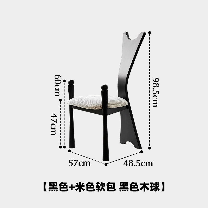 Retro Designer Esszimmerstuhl Haushalt Wohnzimmer Massivholzstuhl Mittelalterlicher kreativer Masterstuhl mit hoher Rückenlehne 