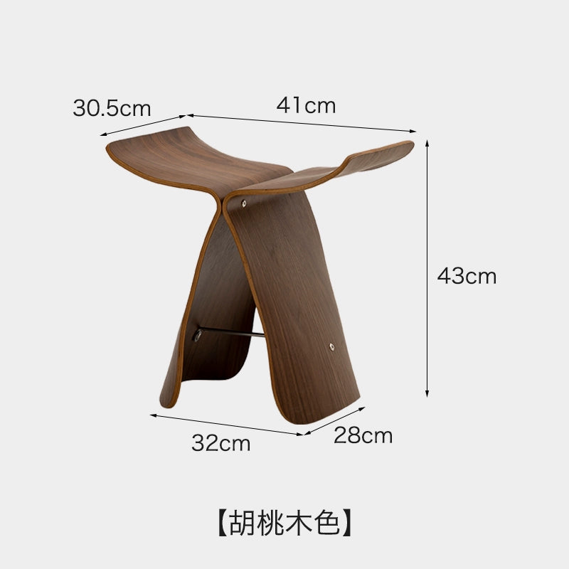 Schmetterling Couchtisch Hocker Designer Sofa Seite paar Ins Wind Massivholz niedriger Hocker kreative gebogene Platte kleiner Hocker 