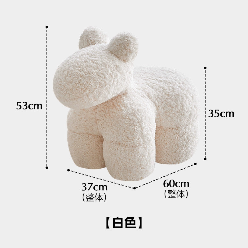 Lammwolle Pony Stuhl Ins PopularStyle Einzelsofa Stuhl Freizeit Niedriger Hocker Haushalt Tier Hocker Ornament 