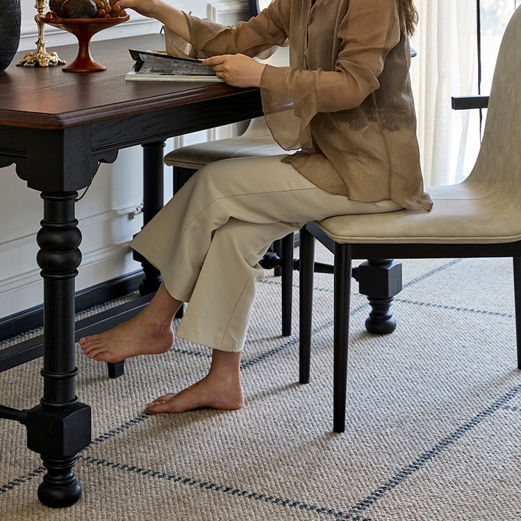 Mittelalterlicher Esstisch aus Massivholz, französischer rechteckiger Retro-Tisch, neuer chinesischer Esstisch, leichter Luxus im Haushalt, High-End 