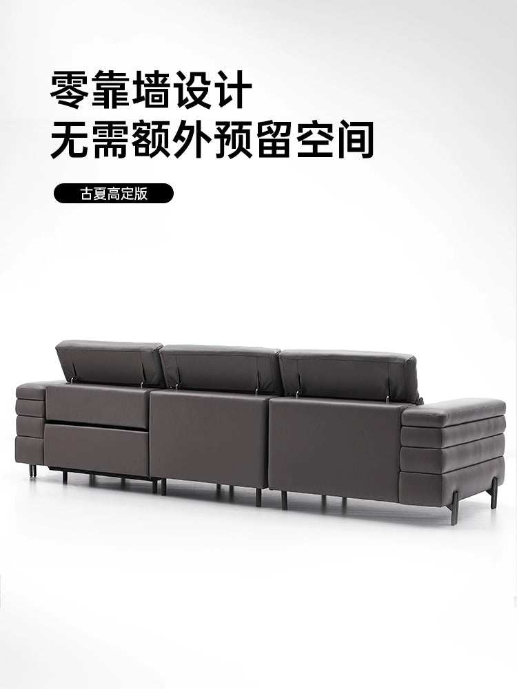 Italian Light Luxury Melaleuca Multi-functional Sofa First Class Zero Wall Villa Living Room High-end Leather Electric Sofa