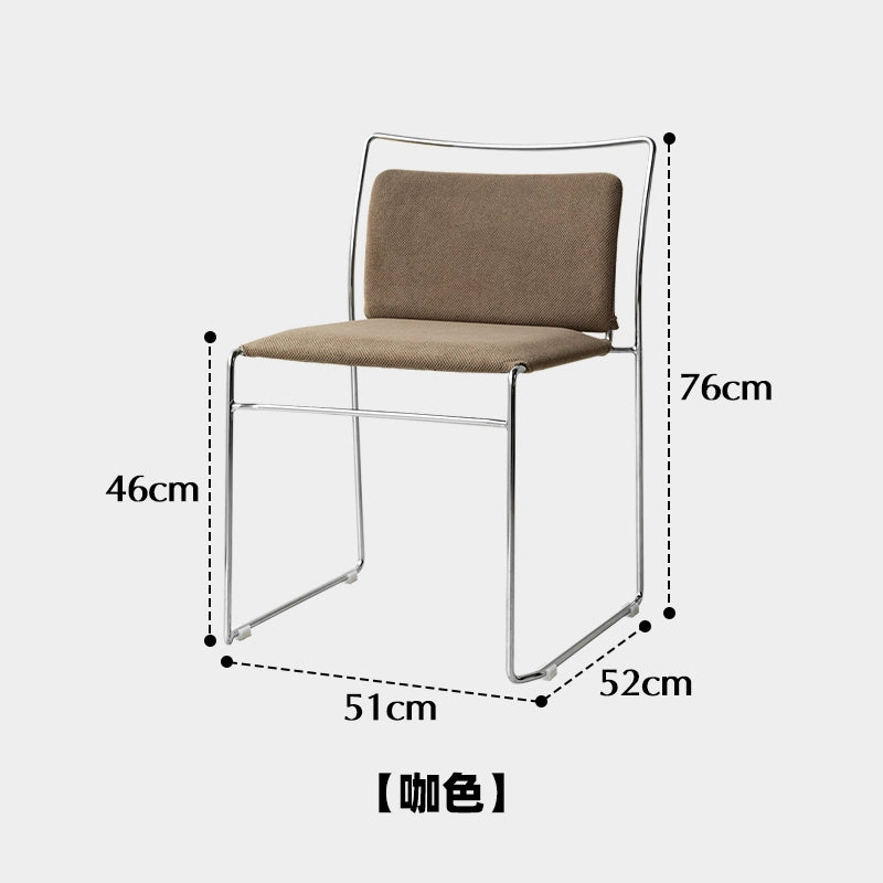 Italienischer minimalistischer Esszimmerstuhl, kreativer Designerstuhl, leichter Luxus-High-End-Stuhl mit Rückenlehne aus Schmiedeeisen, weiche Tasche 
