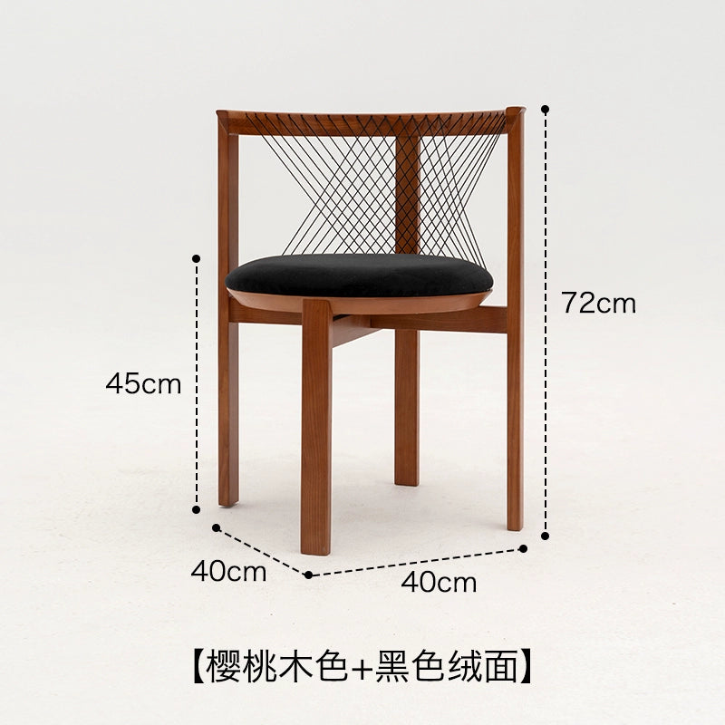 Harfenstuhl, dänischer Designer, mittelalterlicher Esszimmerstuhl, Massivholz, weiche Tasche, Wabi-Wind, Armlehne, Hocker, Rückenlehne 