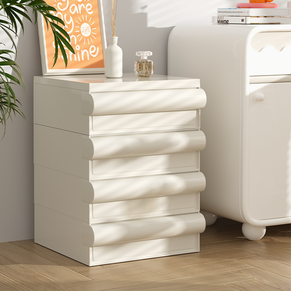 Mobiler Nachttisch, schlicht, modern, Sofa, Seitenschrank, Regal, hell, luxuriös, Premium, cremefarben, Wind-Aufbewahrungsschrank 