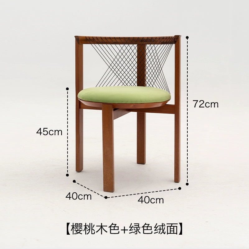 Harfenstuhl, dänischer Designer, mittelalterlicher Esszimmerstuhl, Massivholz, weiche Tasche, Wabi-Wind, Armlehne, Hocker, Rückenlehne 