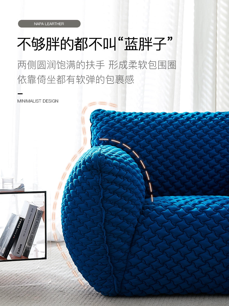Nordic Designer Blue Fat Sofa Klein Blue Wabi Sabi Internet Celebrities Ins Style Living Room Lazy Single Chair Sofa Chair