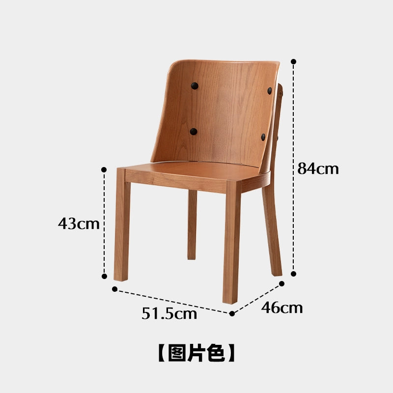 Mittelalterlicher Designer-Esszimmerstuhl, leichter Luxus-Massivholz-Rückenstuhl, Wabi-Sandwind-einfacher Schreibtischstuhl 