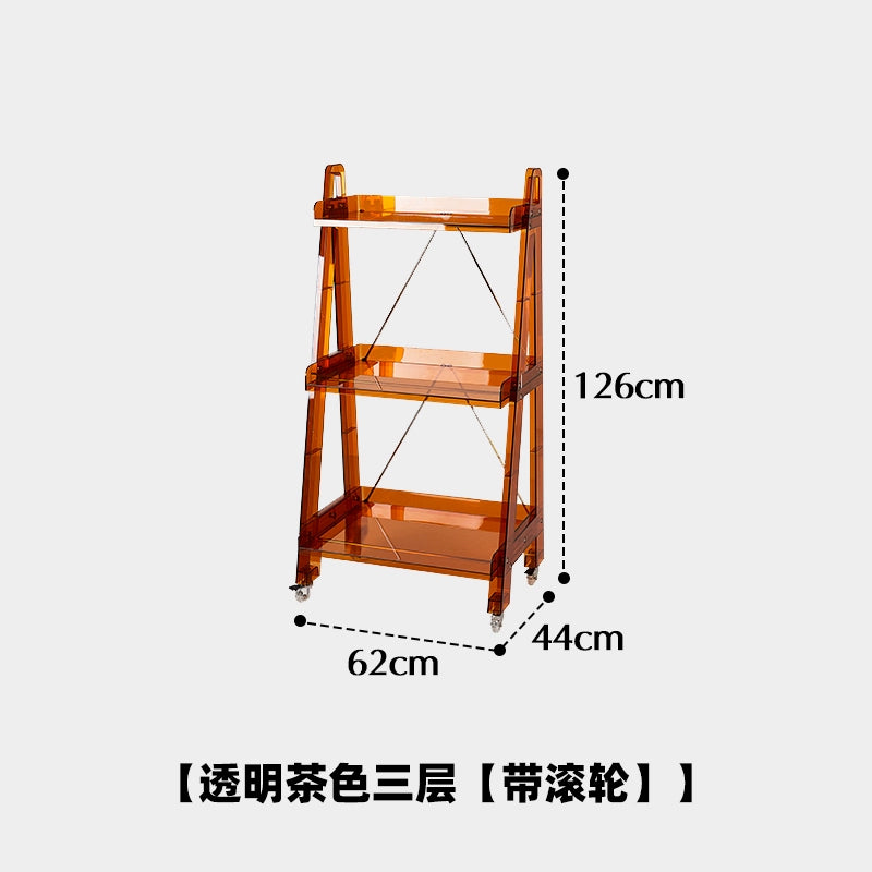 Mehrschichtiger Aufbewahrungsrand, Eckablage, herausnehmbarer Aufbewahrungskorb, nordischer Stil, Ins Popularins, transparenter Trolley 