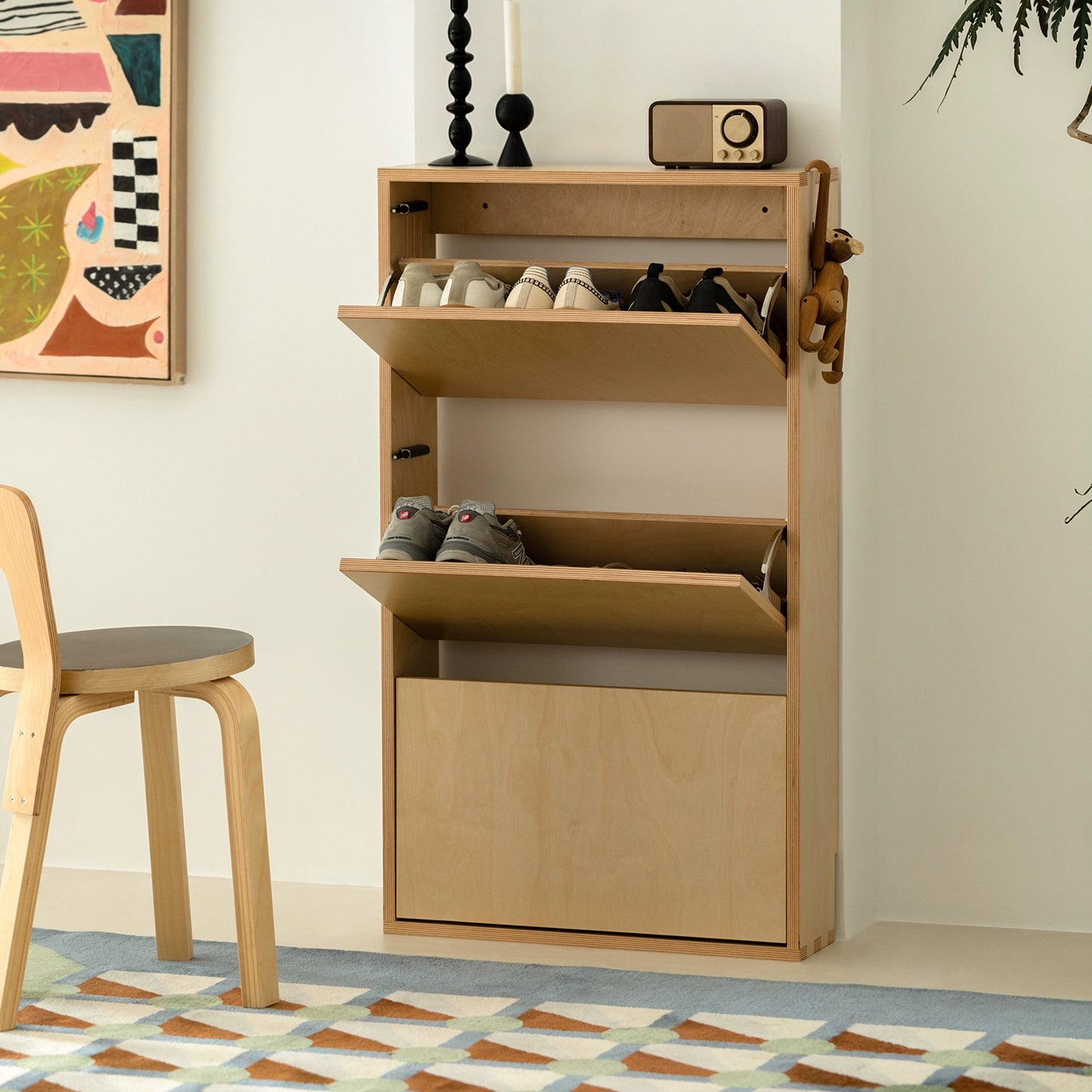 Schmalseitiger Schuhschrank Haushaltstür-Einstiegsschuhschrank aus Massivholz ultradünner minimalistischer Ins Wind antiker Lagerschrank 