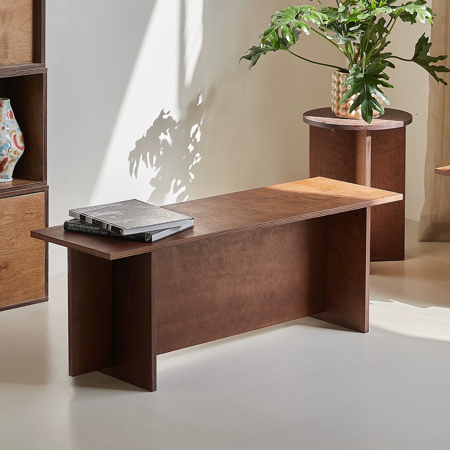 Moka Mittelalterliche Bank, Hausveranda, Schuhwechselhocker, Studio, Café, Ins PopularStool, Massivholz, Ocean Board, niedriger Hocker 