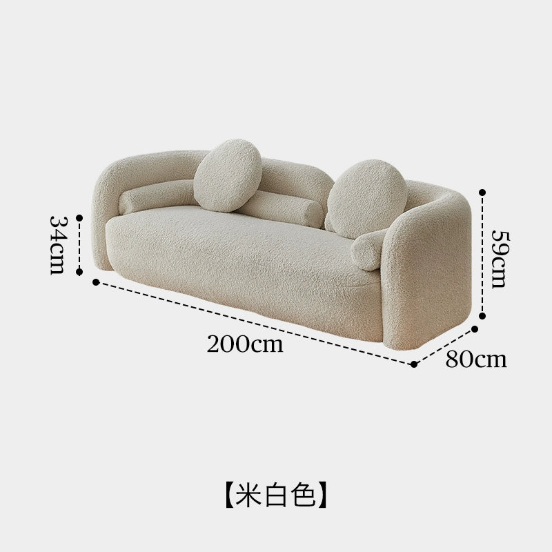 Lamm Fleece Sofa Wohnzimmer Creme Wind Stoff Sofa Kleine Einheit Einfache Ins PopularIns Wind Sofa 