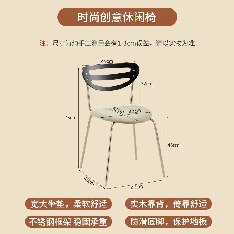Mittelalterlicher Esszimmerstuhl aus Massivholz, einfacher moderner Heimstuhl, Designer-Restauranthocker, lässiger Rückenlehnenstuhl 