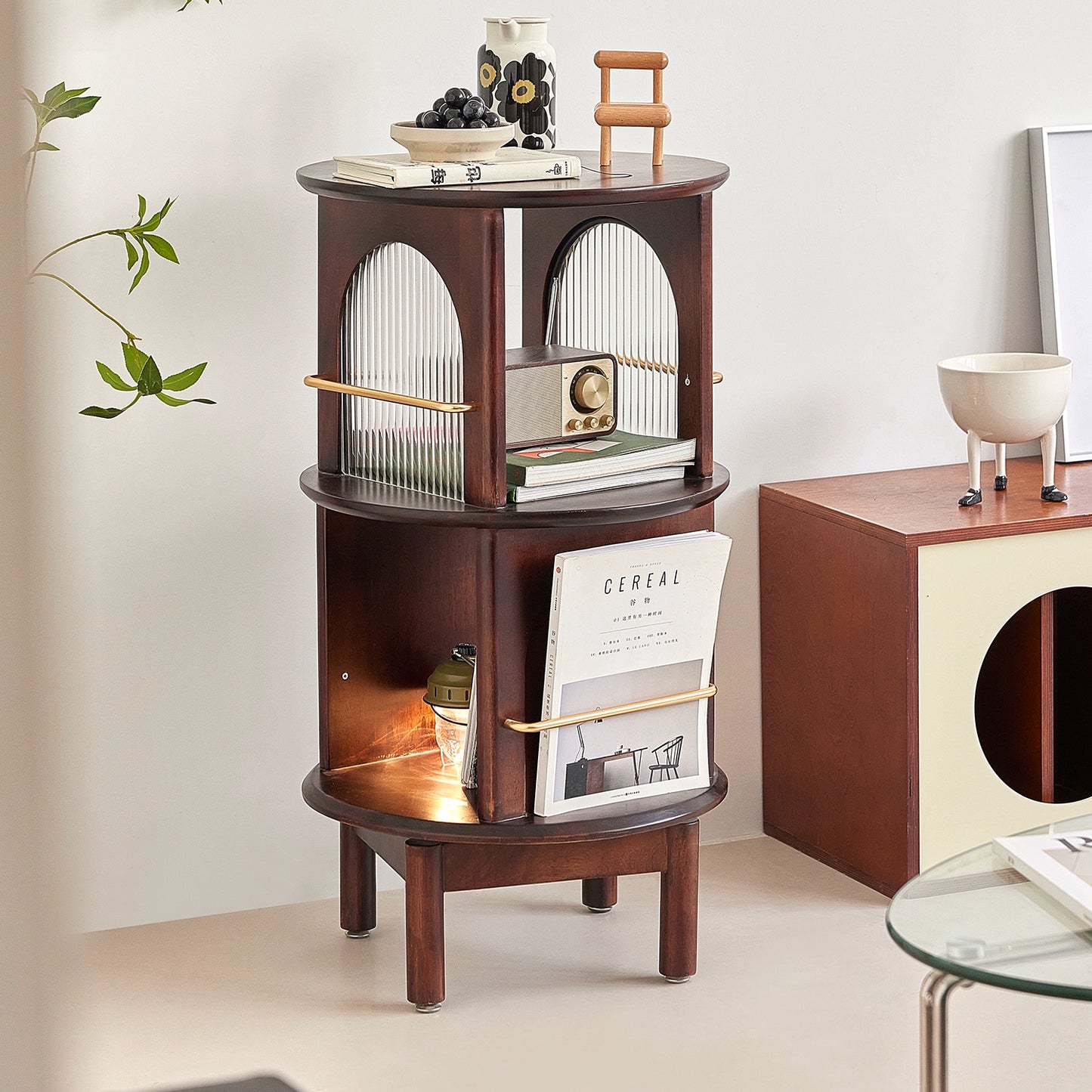 Drehbare Kante Paar Amerikanischen Retro Sofa Seite Schrank Licht Luxus High-end Nacht Rack Ecke Paar 