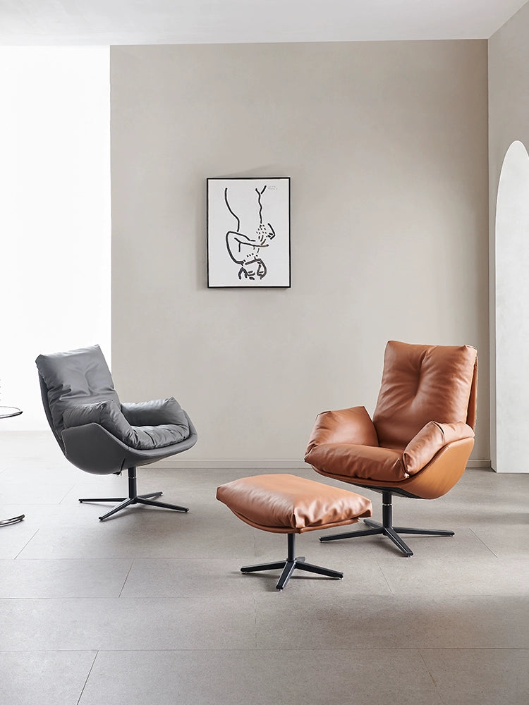 Single Sofa Chair Minimalist Balcony Leisure Chair Designer Light Luxury Tiger Chair Living Room Home Leather Lazy Recliner