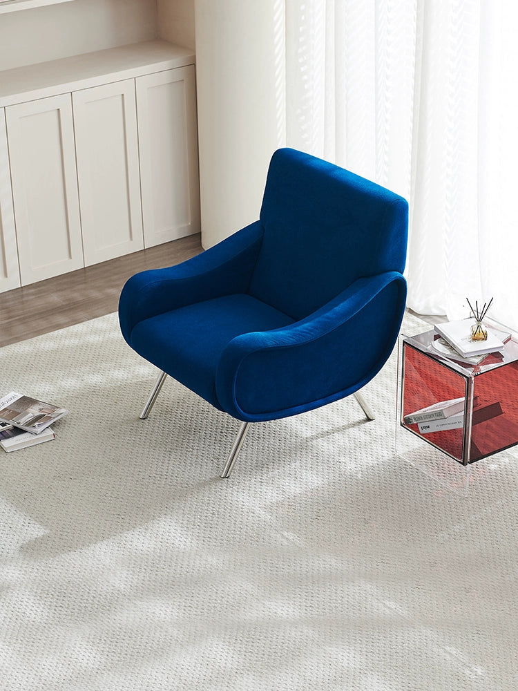 Lady Chair Armrest Back Chair Modern Designer Fabric Sofa Chair Living Room Balcony Light Luxury Negotiation Single Chair