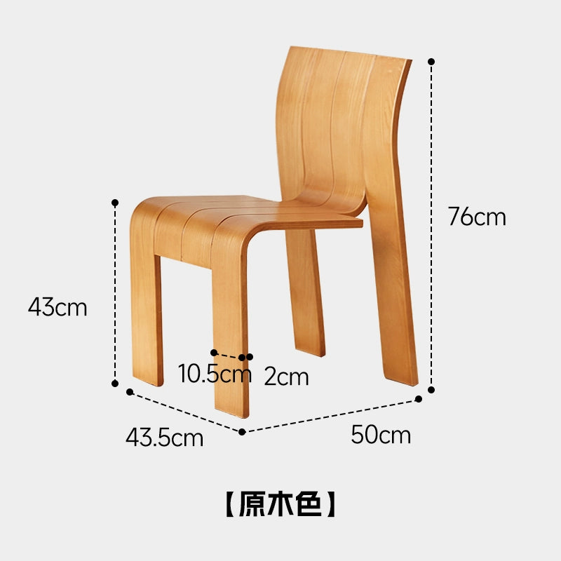 Mittelalterlicher Esszimmerstuhl aus Massivholz, Wabi-Sabi-Stuhl für den Haushalt, einfacher Rückenlehnenhocker, Designgefühl B &amp; B 