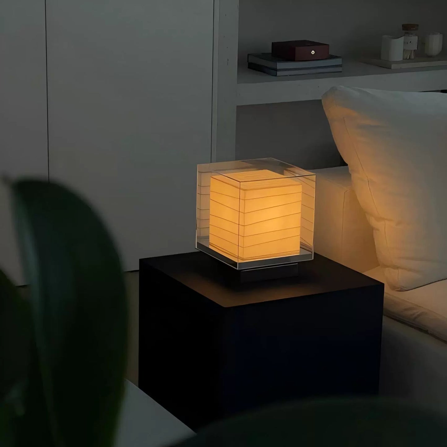 Mittelalterliche Nachttischlampe Designer Square Reispapier Schreibtischlampe Schlafzimmer Hotel Modell Zimmer Umgebungslicht Kreativ