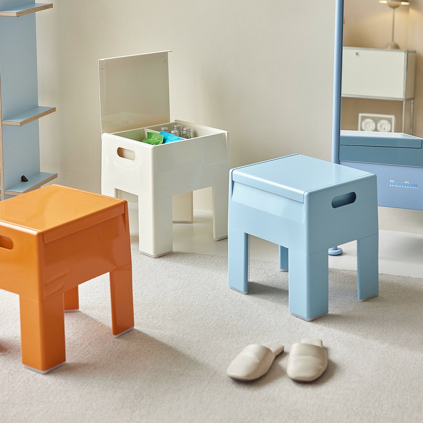 Hocker mit Stauraum, für den Eingangsbereich, Schuhwechselhocker, mittelalterliche Ins Popular, kreativer niedriger Hocker, Ins Popularins 