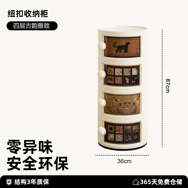 Cremefarbener Wind-Nachttisch, mittelalterlicher nordischer kleiner Wohnungsschrank, Ins-Wind-Schlafzimmer, Kinderschließfach 