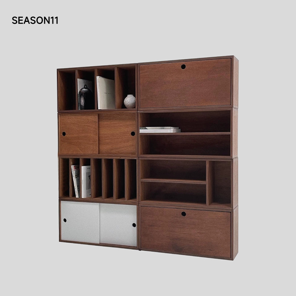 Esszimmer-Seitenschrank-Kombination, Massivholzschrank, mittelalterlicher Lagerschrank, Marine-Panel, TV-Schrank, Lagerboden, Bücherregal 