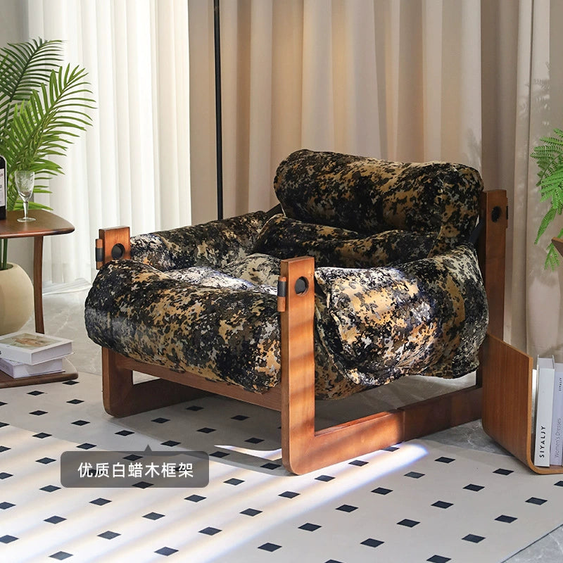 Einzelsofastuhl High-End-Freizeitliege Wohnzimmer Home Mittelalterlicher Designer Lazy Single Chair 