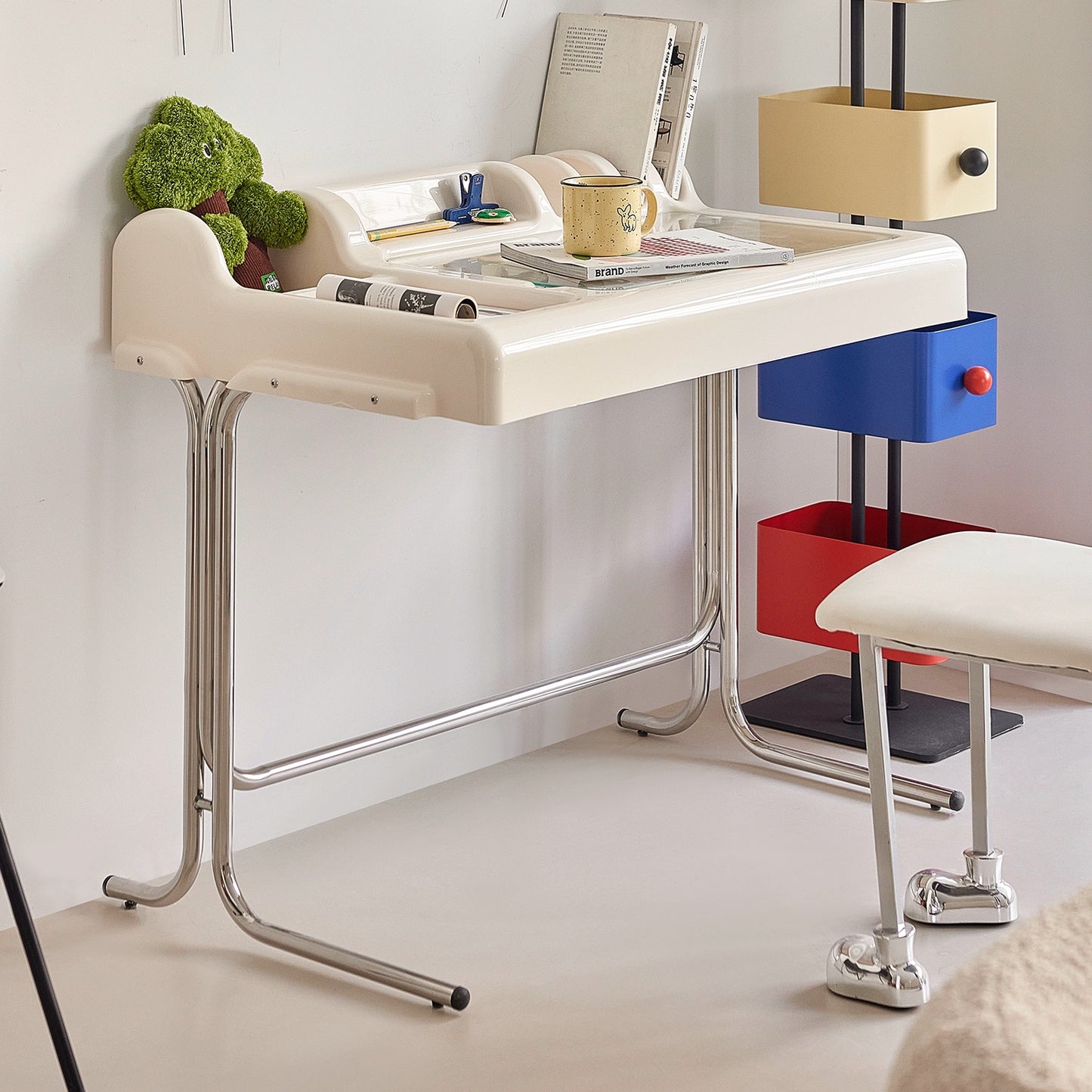 Creme wind kommode Koreanische ins kleine wohnung haushalt kommode lagerung schreibtisch Ins Beliebte schlafzimmer make-up tisch 