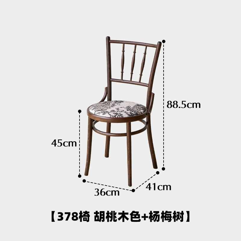 Mittelalterlicher Esszimmerstuhl aus Massivholz, bestickter Stuhl mit weicher Tasche, französischer Retro-Esszimmerstuhl für Cafés, Stuhl mit nordischer Rückenlehne 