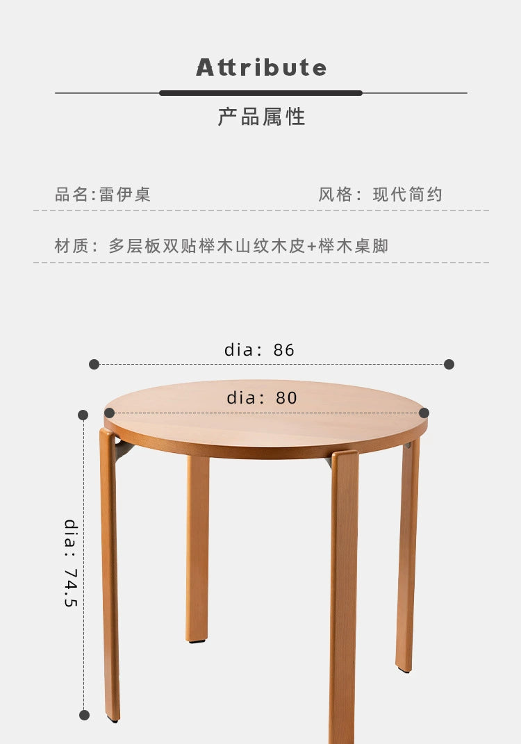 Moderner einfacher Esstisch Nordic Massivholz Ins PopularSmall Apartment Runder Tisch Japanischer Retro-Esstisch für Zuhause 