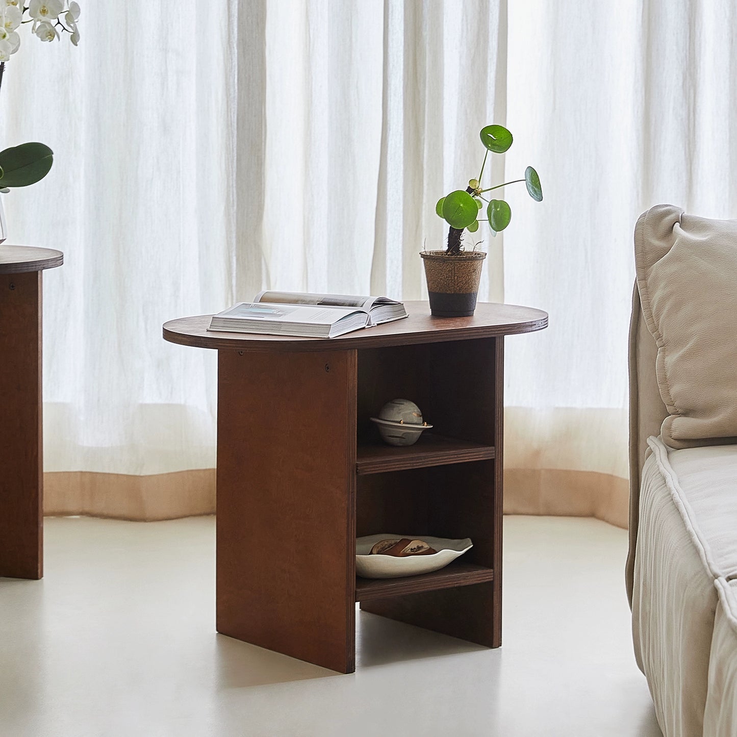 Massivholz kleiner Seitenschrank Retro Sofa Beistelltisch Ozeanbrett kleine Wohnung Couchtisch Haushaltsaufbewahrung Nachttisch