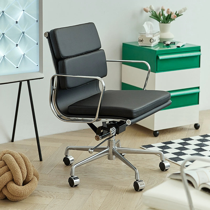 Eames Stuhl Büro Computer Stuhl Rückenlehne Ergonomischer Stuhl Sedentary Comfort Drehstuhl Schwarz und Weiß 