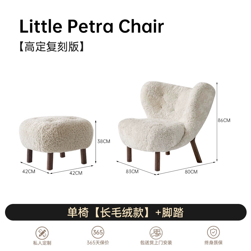 Nordic Single Sofa Chair Household Living Room Small Apartment Leisure Chair Designer Ins Popular Bedroom Lamb Wool Sofa